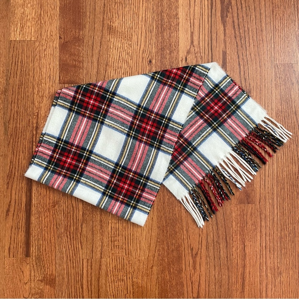 Christian Dior Monsieur Cashmaire plaid fringe scarf